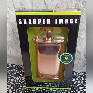 NEW IN BOX SHARPER IMAGE VINTAGE COPPER FLASK HOLDS UP TO 9 OUNCES
